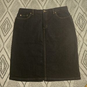 Lauren Ralph Lauren Dark Wash Denim Skirt with Back Slit Women's Size 10
